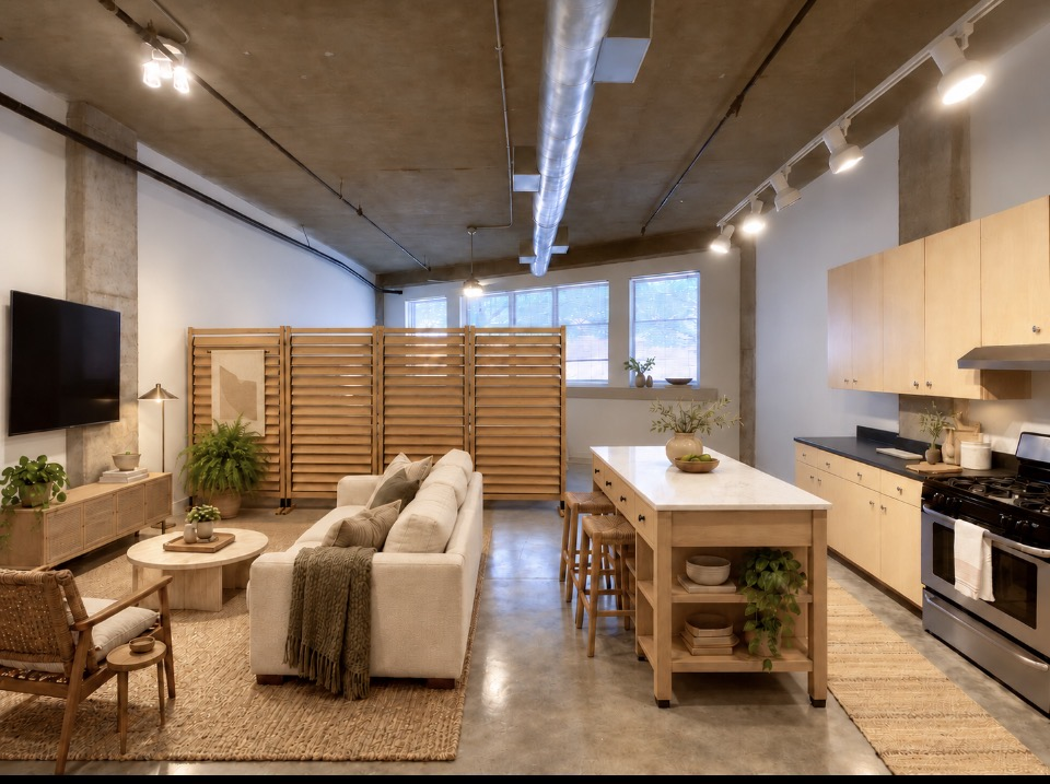 Proposed louver-panel furnished Icehouse Lofts concept