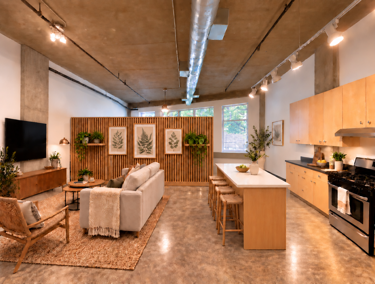 Warm furnished Icehouse Lofts concept